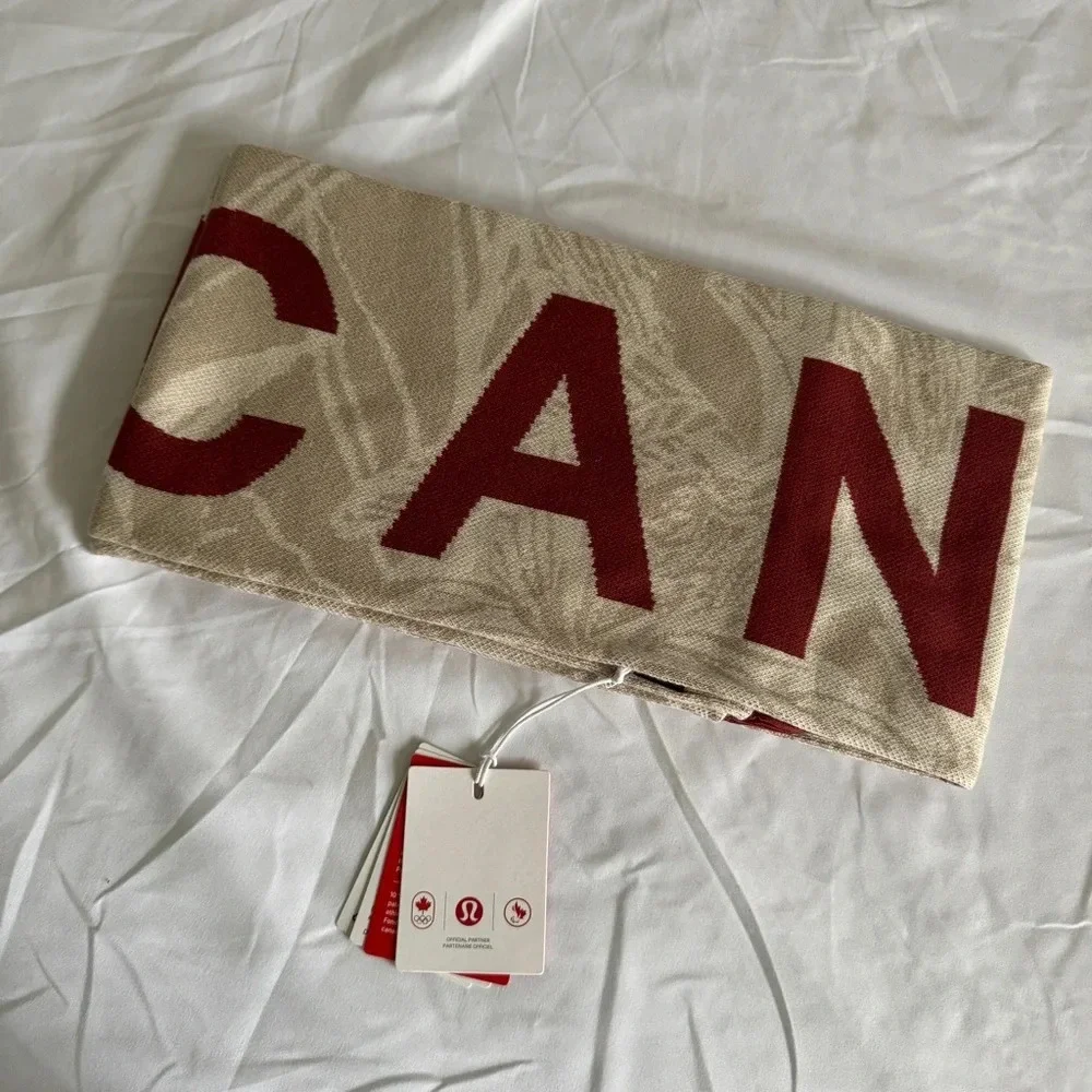 🆕🇨🇦 Lululemon Team Canada Olympic Future Legacy Scarf Mojave Tan Beech White